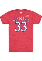 Nadira Eltayeb Kansas Jayhawks Red Basketball Name and Number Short Sleeve Player T Shirt