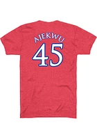 Chisom Ajekwu Kansas Jayhawks Red Basketball Name and Number Short Sleeve Player T Shirt