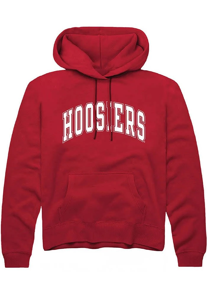 Rally Indiana Hoosiers Mens Red Arched Long Sleeve Hoodie
