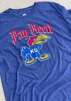 Rally Kansas Jayhawks Blue Pay Heed Short Sleeve Fashion T Shirt
