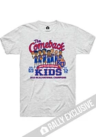Kansas Jayhawks White Rally 2022 National Champions Come Back Caricature Basketball Short Sleeve P..