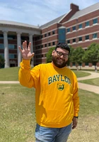 Rally Baylor Bears Mens Gold Arch Mascot Long Sleeve Crew Sweatshirt