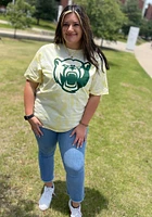Rally Baylor Bears Gold Tie Dye Bear Head Short Sleeve T Shirt