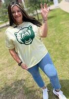 Rally Baylor Bears Gold Tie Dye Bear Head Short Sleeve T Shirt
