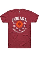 Rally Indiana Hoosiers Red 5 Time National Champions Short Sleeve Fashion T Shirt