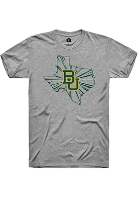 Rally Baylor Bears Grey Dual Blend State Sprial Short Sleeve Fashion T Shirt