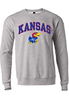 Rally Kansas Jayhawks Mens Arch Mascot Long Sleeve Crew Sweatshirt