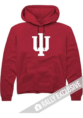 Rally Indiana Hoosiers Mens Red Primary Logo Long Sleeve Hoodie