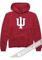 Rally Indiana Hoosiers Mens Red Primary Logo Long Sleeve Hoodie