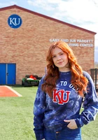 Rally Kansas Jayhawks Mens Navy Blue Tie Dye Hail To Long Sleeve Crew Sweatshirt