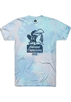 Rally Kansas Jayhawks Light Blue Tie Dye 1952 Short Sleeve T Shirt