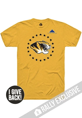 Rally Missouri Tigers Gold Folds of Honor Circle Short Sleeve Fashion T Shirt