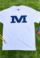 Rally Manhattan High School Indians White Team Logo Short Sleeve T Shirt