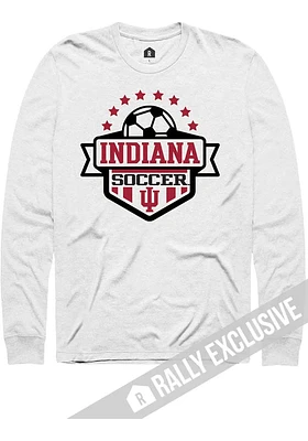 Rally Indiana Hoosiers White Soccer Shield Long Sleeve T Shirt