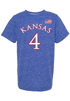 Gradey Dick Kansas Jayhawks Youth Blue Basketball Player Caricature Tee