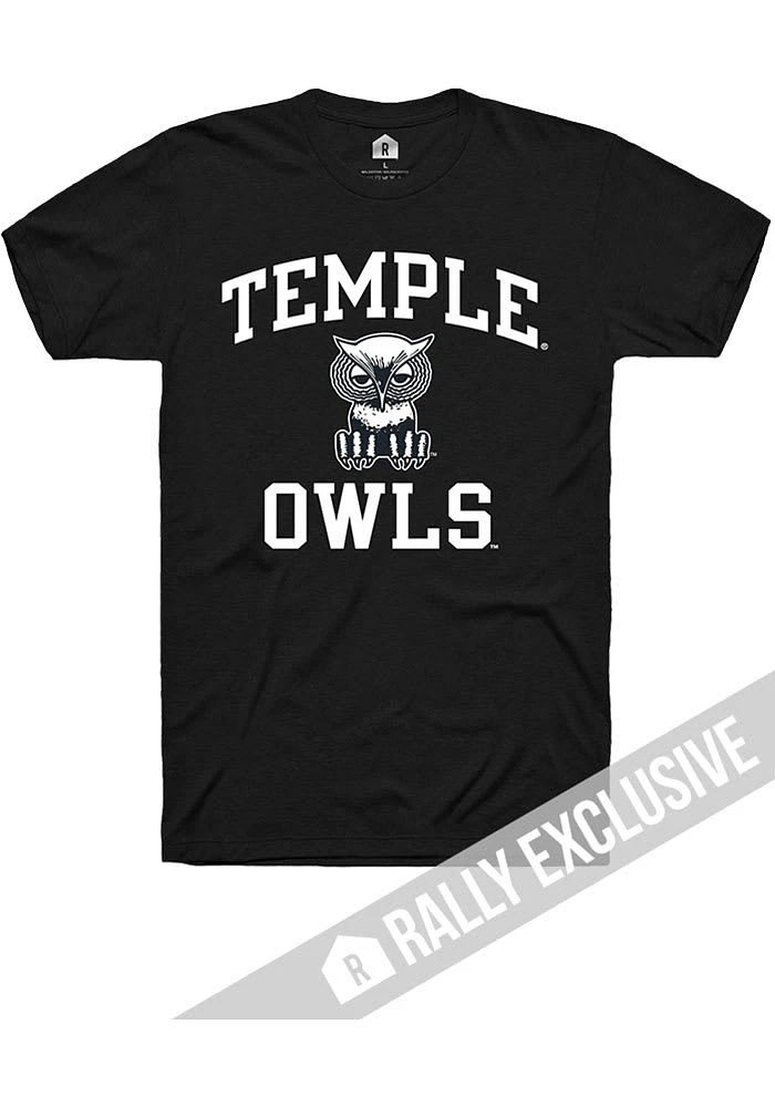 Rally Temple Owls Black No1 Graphic Short Sleeve T Shirt