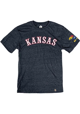 Rally Kansas Jayhawks Navy Blue Circus Arch Short Sleeve Fashion T Shirt