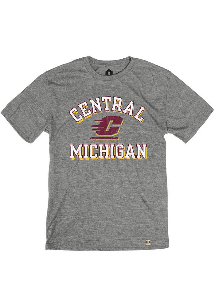 Rally Central Michigan Chippewas Grey Number One Short Sleeve Fashion T Shirt