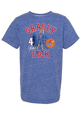 Gradey Dick Kansas Jayhawks Youth Blue Jump Shot Player Tee