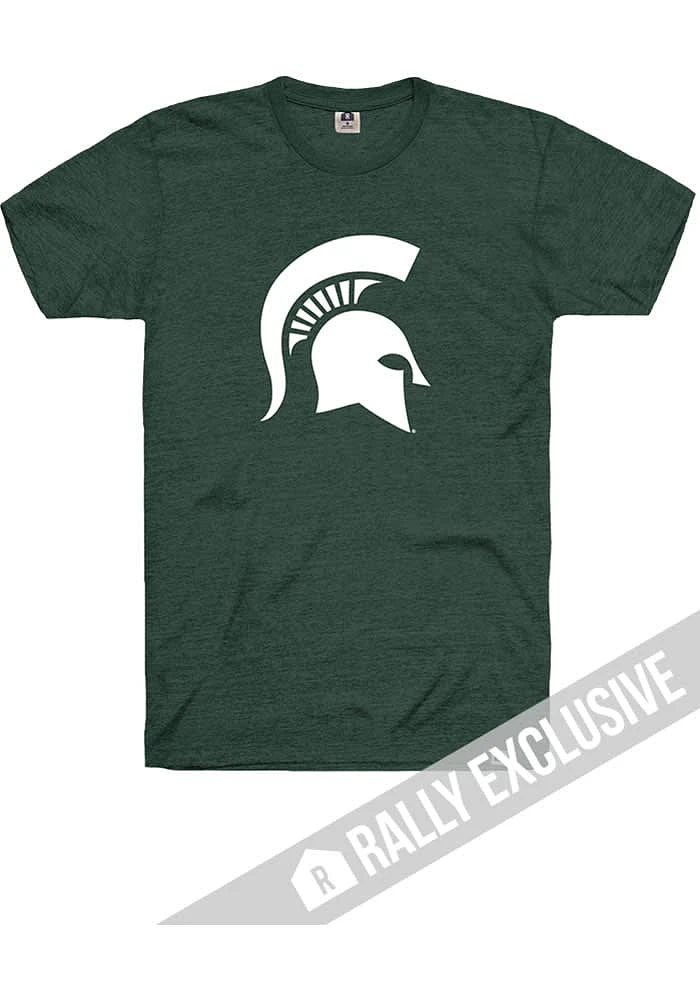 Rally Michigan State Spartans Green Primary Logo Short Sleeve Fashion T Shirt