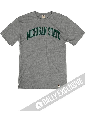 Rally Michigan State Spartans Grey Arched Name Short Sleeve Fashion T Shirt