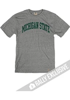 Rally Michigan State Spartans Grey Arched Name Short Sleeve Fashion T Shirt