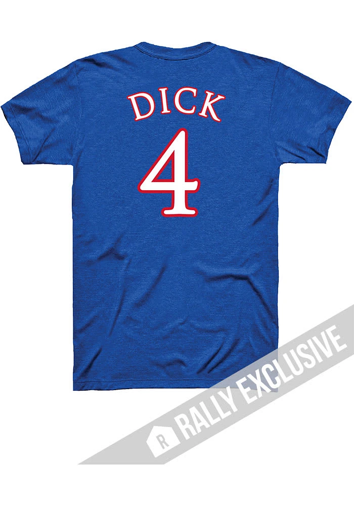 Gradey Dick Kansas Jayhawks Basketball Player Name and Number Short Sleeve T Shirt