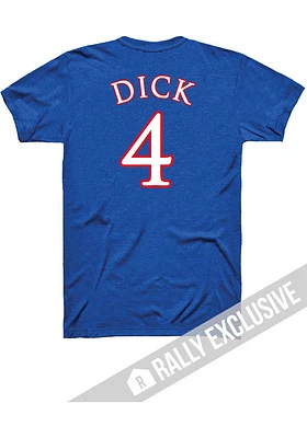 Gradey Dick Kansas Jayhawks Basketball Player Name and Number Short Sleeve T Shirt