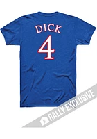 Gradey Dick Kansas Jayhawks Basketball Player Name and Number Short Sleeve T Shirt