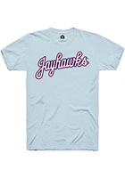 Rally Kansas Jayhawks Light Blue Script Short Sleeve Fashion T Shirt