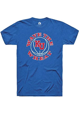 Rally Kansas Jayhawks Blue Wave the Wheat Short Sleeve Fashion T Shirt