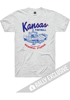 Rally Kansas Jayhawks Grey Memorial Stadium Short Sleeve T Shirt