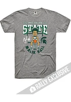 Malik Hall Michigan State Spartans Grey Basketball Caricature Short Sleeve Fashion Player T Shirt