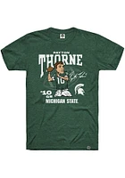 Payton Thorne Michigan State Spartans Green Football Caricature Short Sleeve Fashion Player T Shir..
