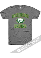 Rally Rock Bridge High School Grey Number One Design Short Sleeve Fashion T Shirt