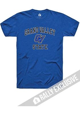 Rally Grand Valley State Lakers Blue No1 Graphic Short Sleeve T Shirt