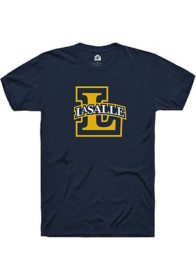 Rally La Salle Explorers Navy Blue Priamary Logo Short Sleeve T Shirt