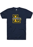 Rally La Salle Explorers Navy Blue Priamary Logo Short Sleeve T Shirt
