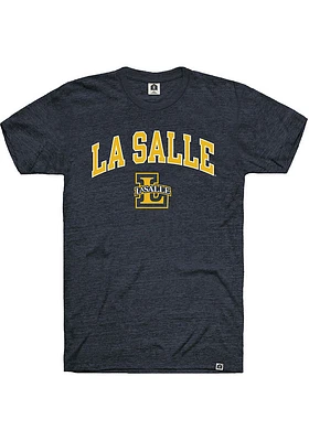 Rally La Salle Explorers Navy Blue Arched Mascot Short Sleeve Fashion T Shirt