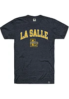 Rally La Salle Explorers Navy Blue Arched Mascot Short Sleeve Fashion T Shirt