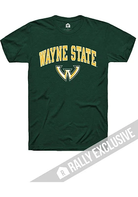 Rally Wayne State Warriors Arched Mascot Short Sleeve T Shirt