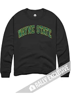 Rally Wayne State Warriors Mens Black Arch Name Long Sleeve Crew Sweatshirt