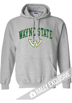 Rally Wayne State Warriors Mens Arched Mascot Long Sleeve Hoodie