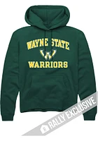 Rally Wayne State Warriors Mens Green No1 Graphic Long Sleeve Hoodie