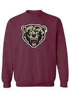 Rally Kutztown University Mens Maroon Priamary Logo Long Sleeve Crew Sweatshirt