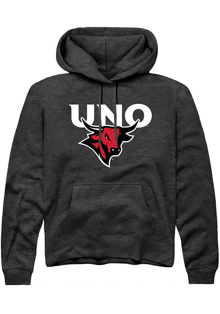 Rally UNO Mavericks Mens Black Arch Mascot Long Sleeve Hoodie