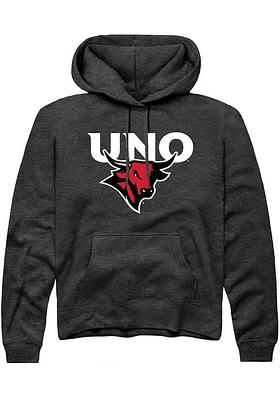 Rally UNO Mavericks Mens Black Arch Mascot Long Sleeve Hoodie