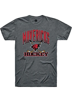 Rally UNO Mavericks Dark Grey Hockey Number One Short Sleeve T Shirt