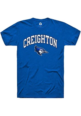 Rally Creighton Bluejays Blue Bold Arch Mascot Short Sleeve T Shirt