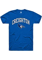 Rally Creighton Bluejays Blue Bold Arch Mascot Short Sleeve T Shirt